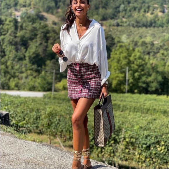 Zara Small Frayed Textured Mini Skirt - Picture 14 of 16